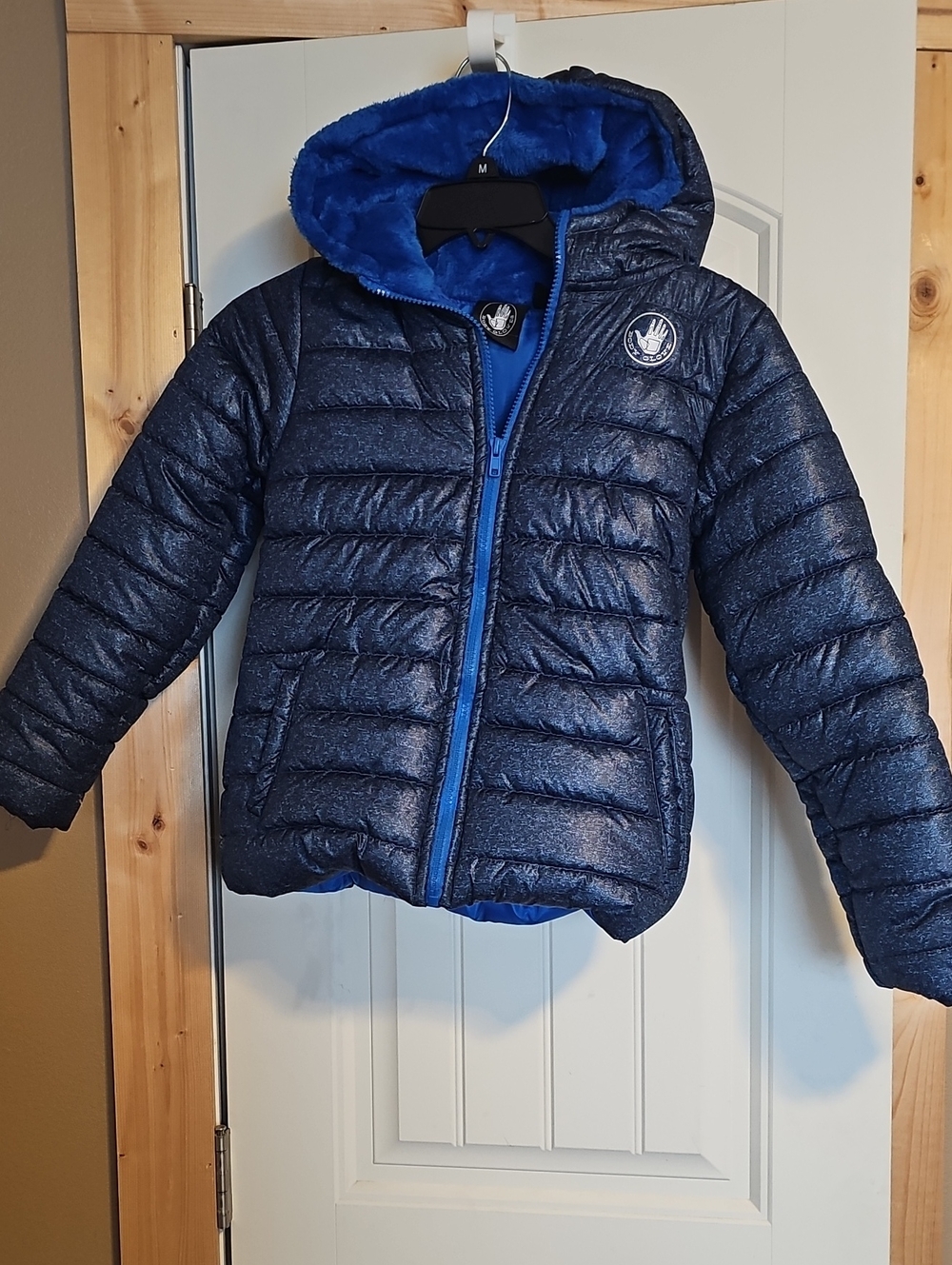 Body Glove Kids Quilted Navy Blue Puffer Jacket with Hood